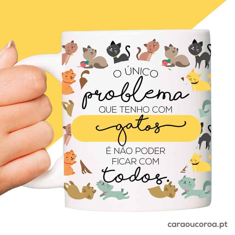 Caneca "Problema Com Gatos"