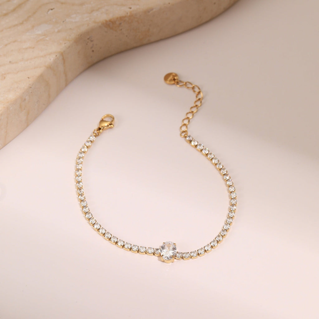 Pulsera de corazón de cristal