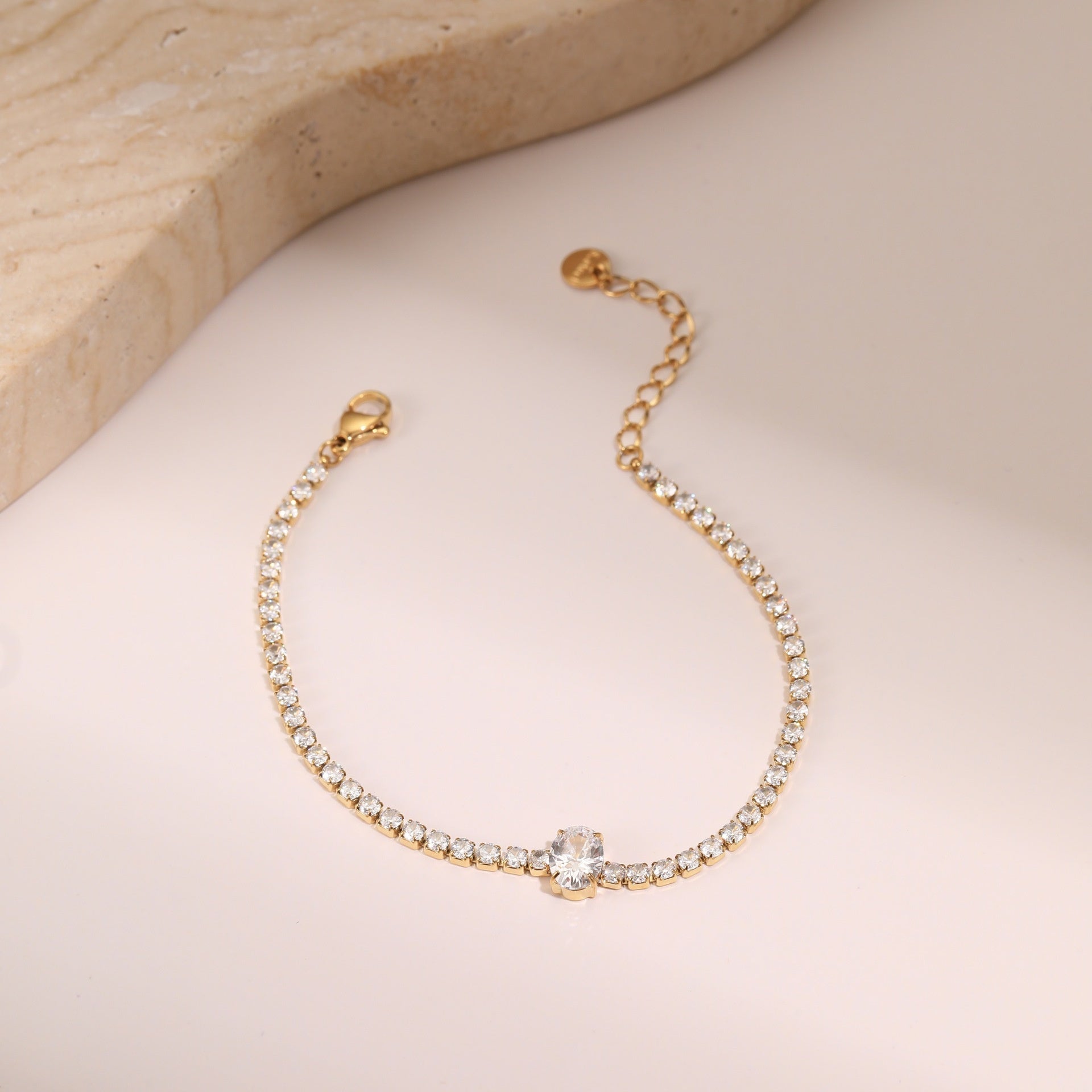 Pulsera de corazón de cristal