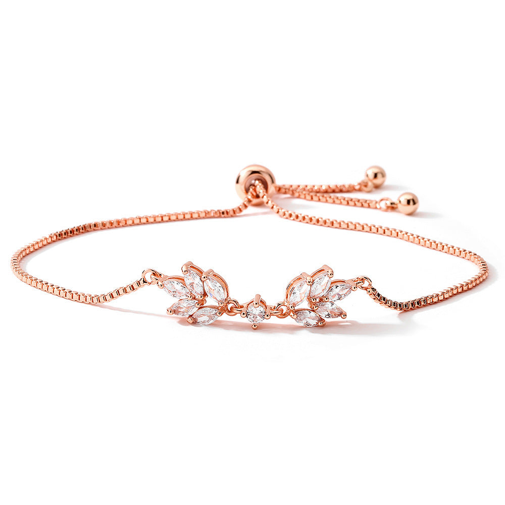 Pulseira Lux Leaf com Zircónias