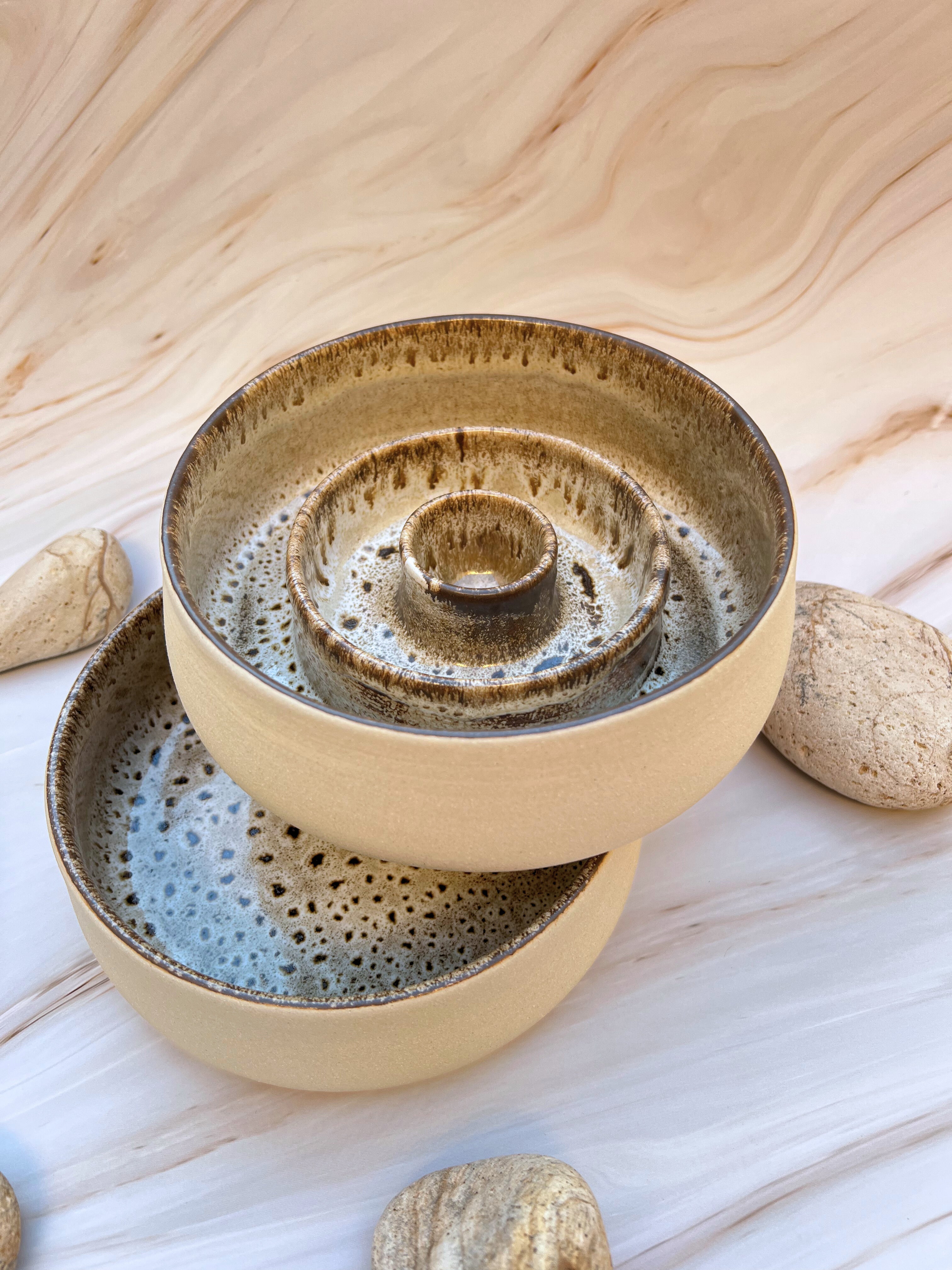 Slow feeder Handcrafted Ceramic Pet Bowl "Terra"