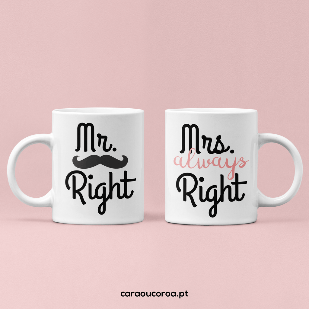 Conjunto 2 Canecas "Mr & Mrs Right"
