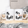 Set of 2 "Mr &amp; Mrs Right" Mugs