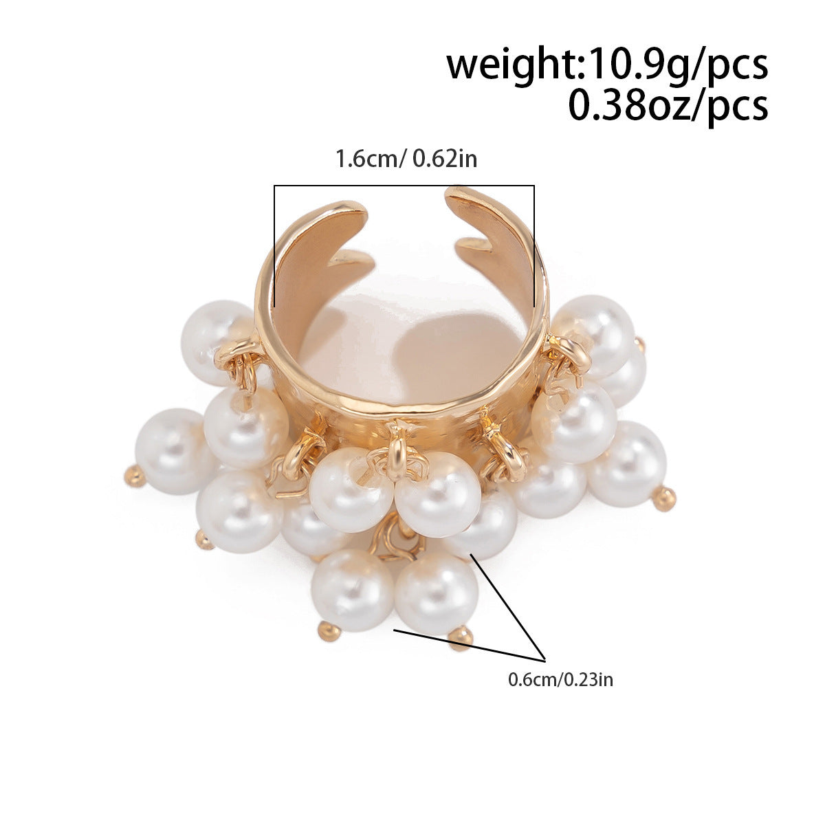 Anillo de borla con piedra natural