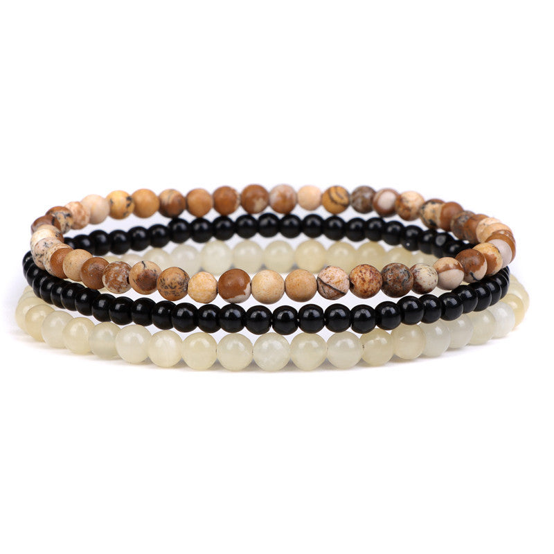 Conjunto de 3 pulseras en piedra natural