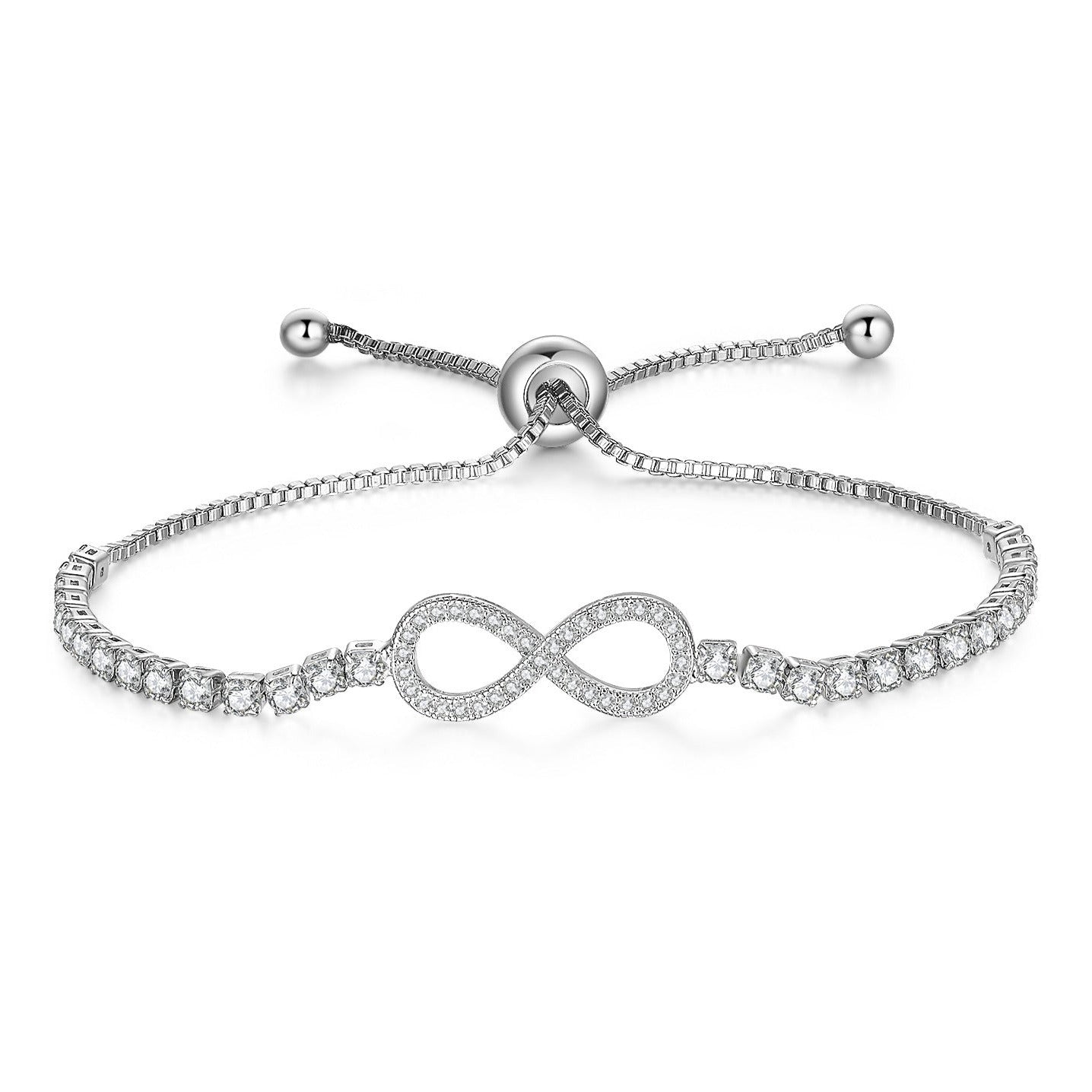 Pulseira Infinito com Zircônia Cúbica