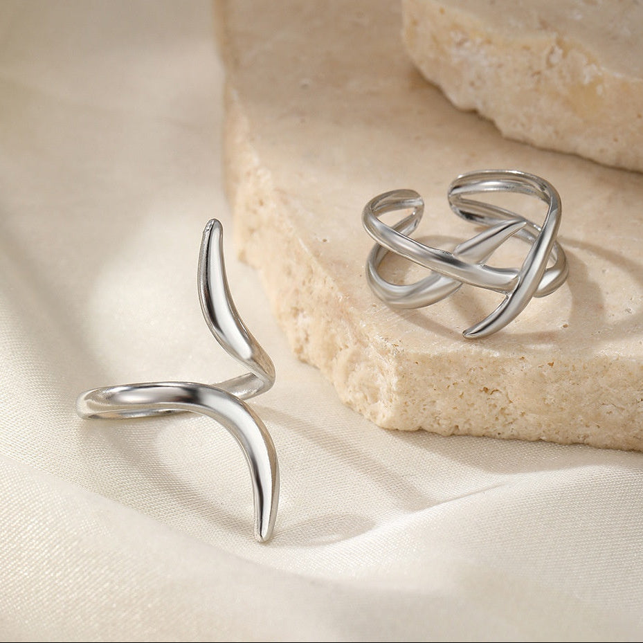 Conjunto de 2 Anéis Minimalistas