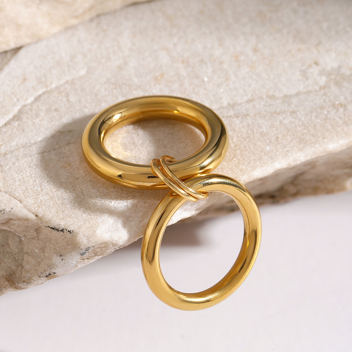 Anillo de acero inoxidable de dos piezas