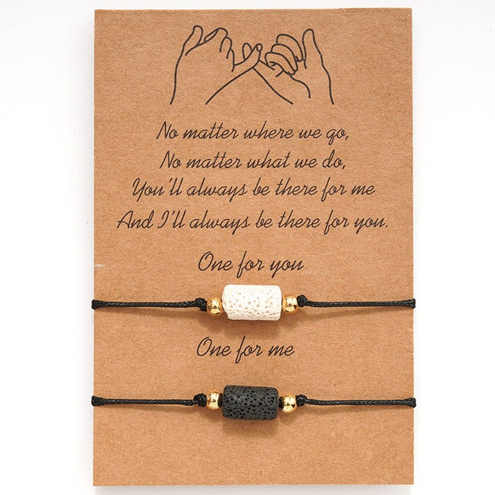 Set of 2 Bracelets in Natural Stone