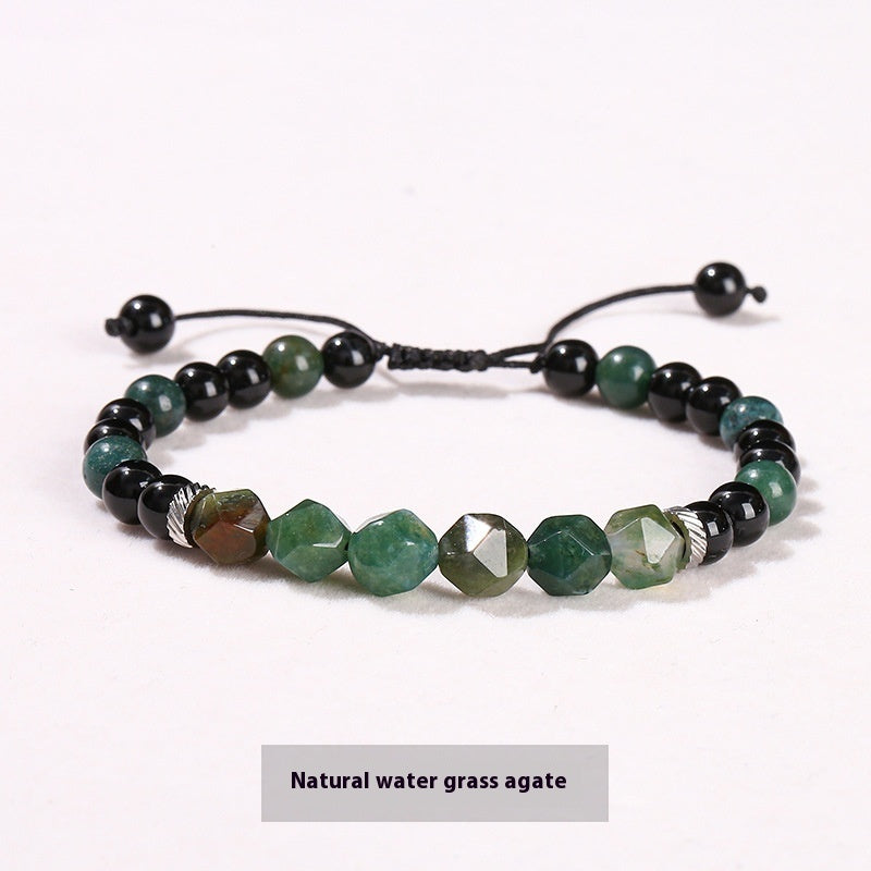 Bracelet with Diamond-Shaped Beads in Natural Stone