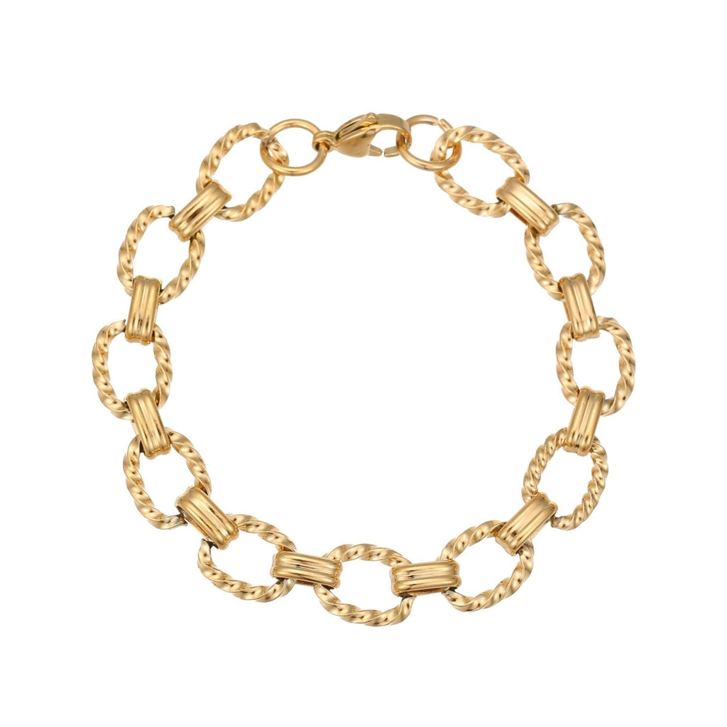 Pulseira Elos Torcidos em Aço Inoxidável