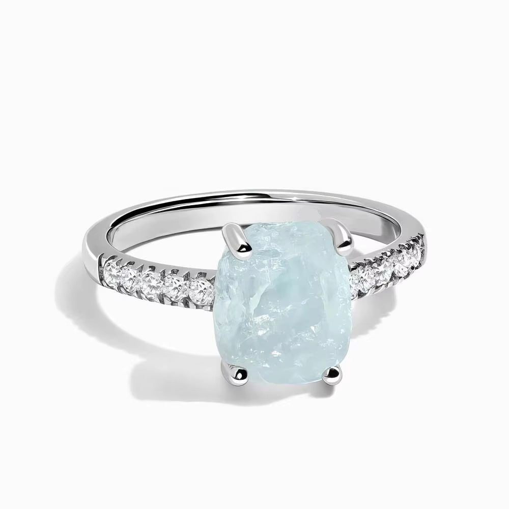 Aquamarine Moonlight Ring