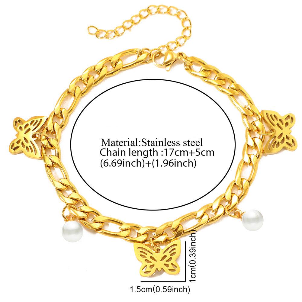 Butterfly bracelet in stainless steel.