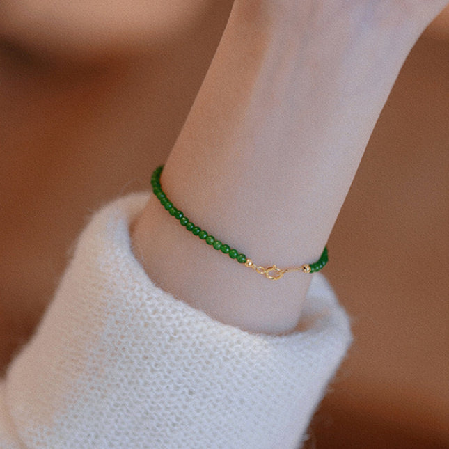 Pulsera de calcedonia retro en piedra natural