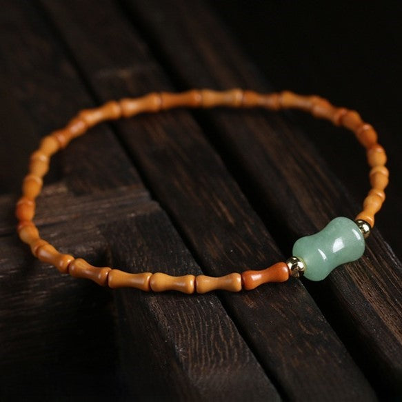 Pulseira Bambu com Jade Verde