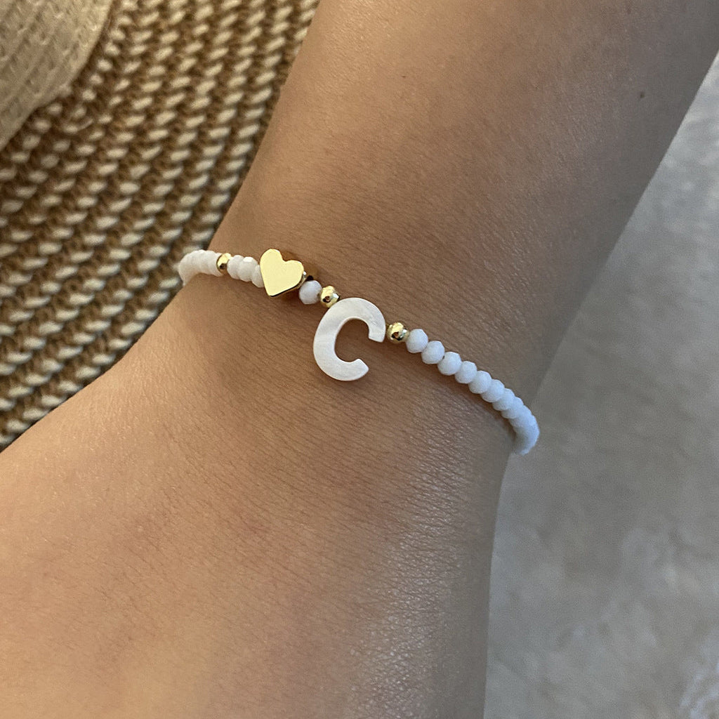 Bracelet with Letter and Heart