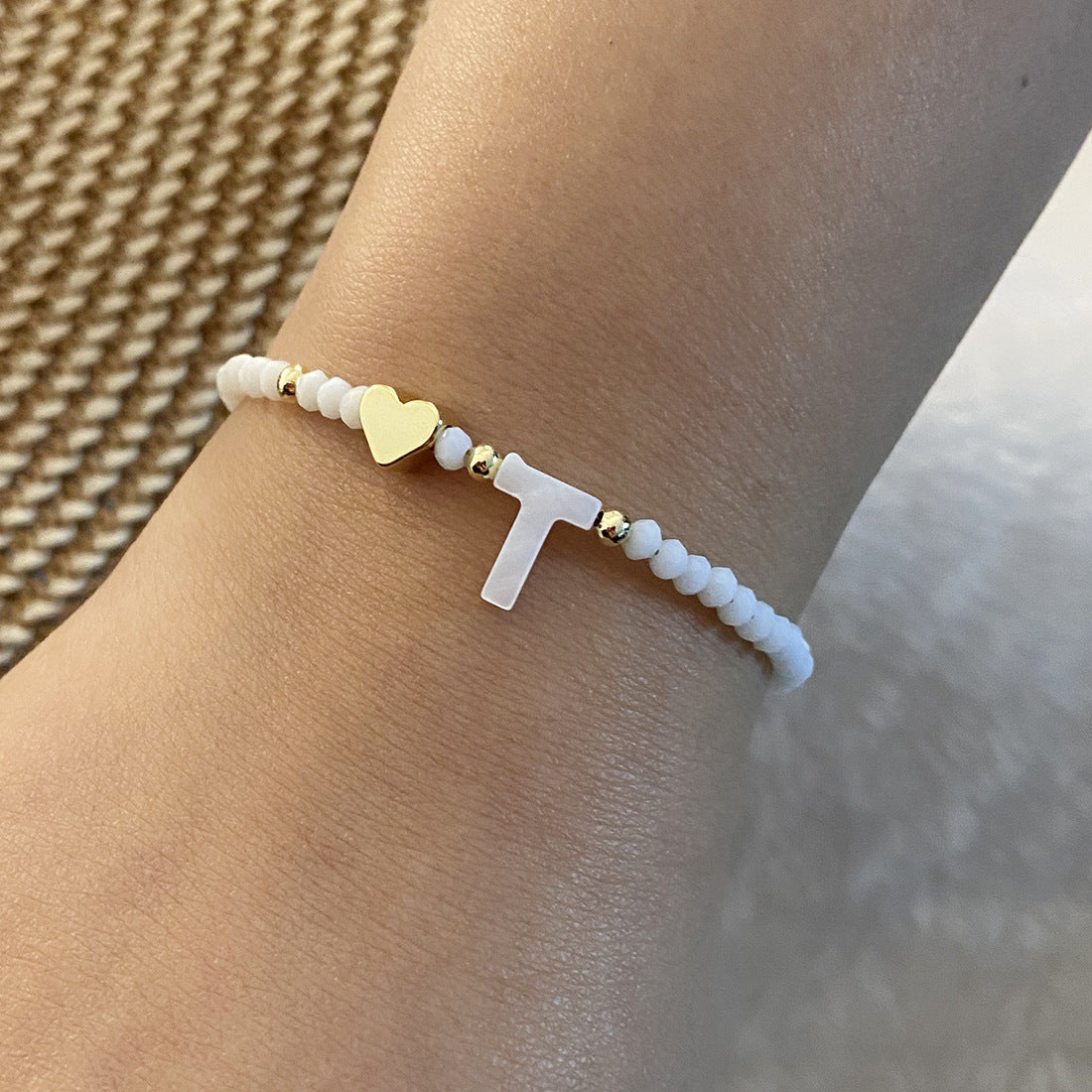 Bracelet with Letter and Heart