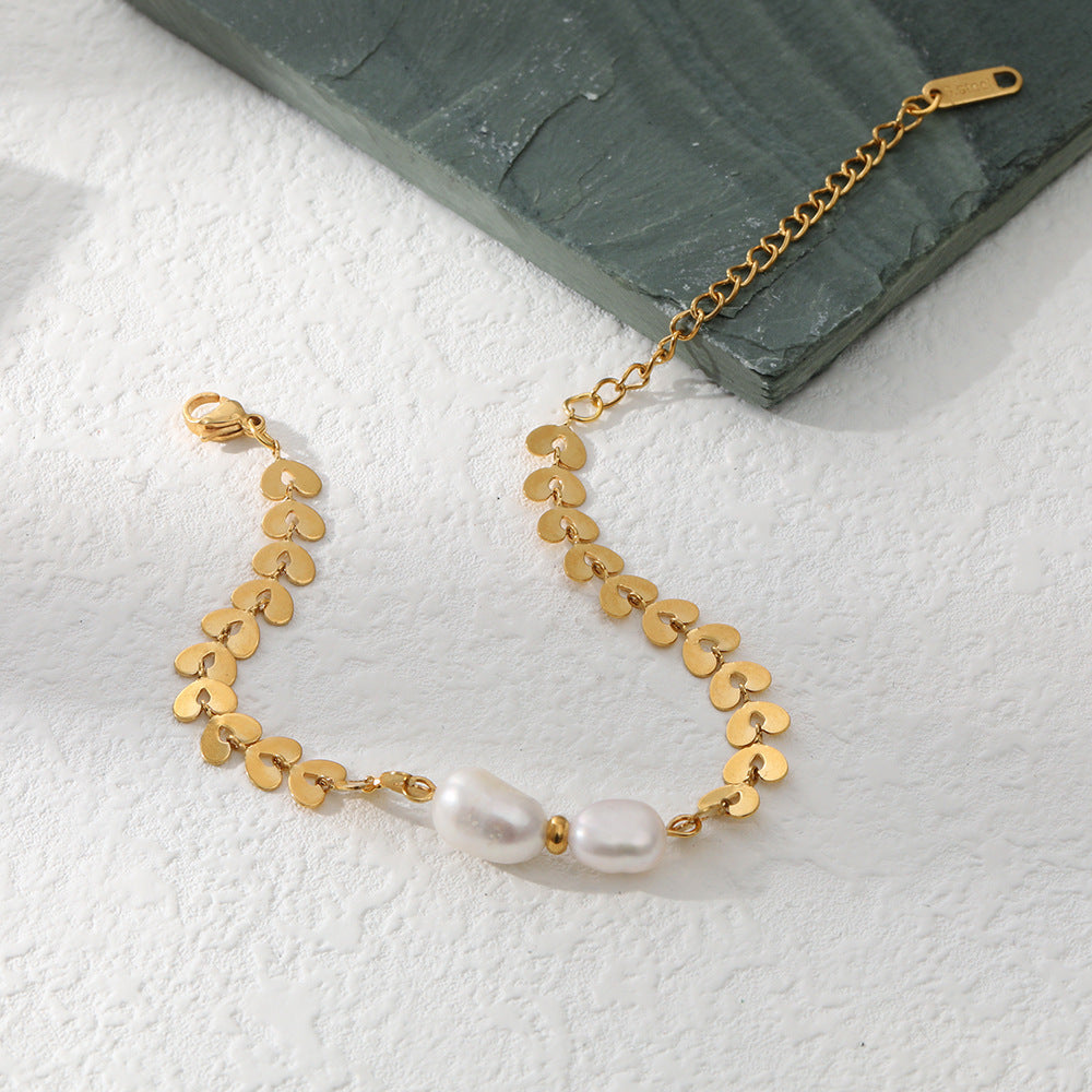 Stainless Steel Pearl Bracelet