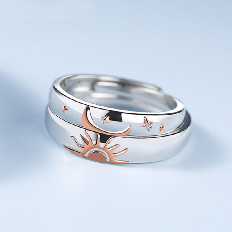 Anillo de pareja Sol y Luna