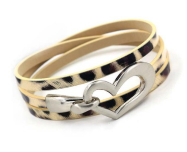 Bracelet or choker with heart motif.