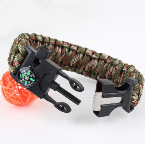 Pulseira em Paracord Kit de Sobrevivência 5 em 1