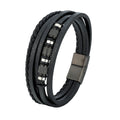 Leather and Stainless Steel Bracelet