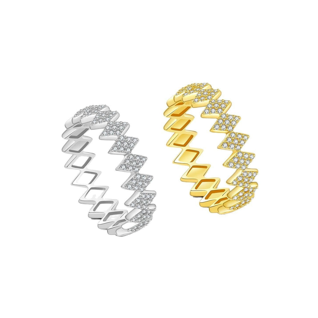 Anel Geométrico com Zircónia