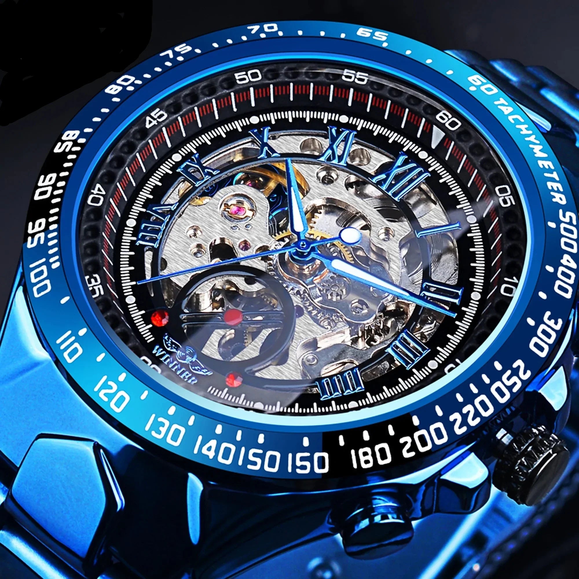 Men's gold mechanical watch