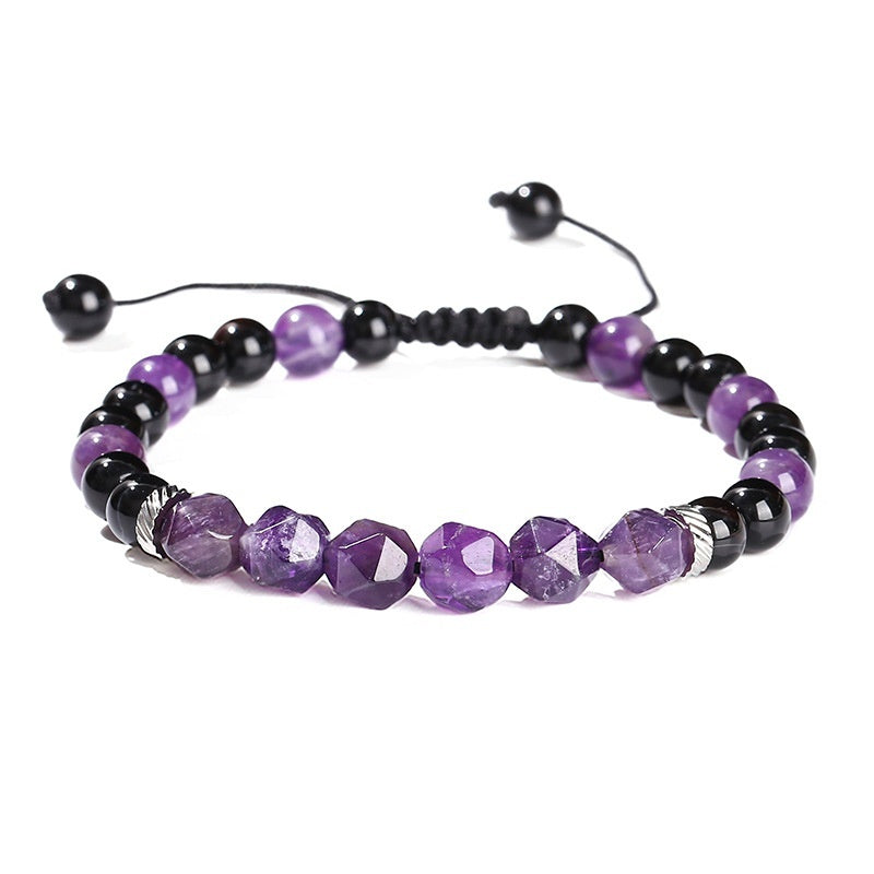 Bracelet with Diamond-Shaped Beads in Natural Stone