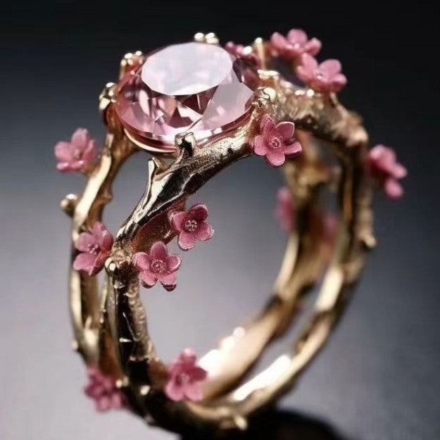 Flower Ring with Cubic Zirconia