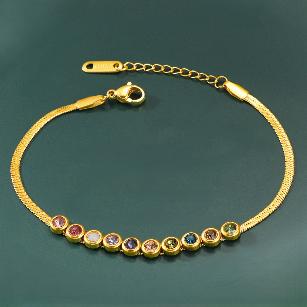 Pulseira Espectro de Cores em Corrente Serpente