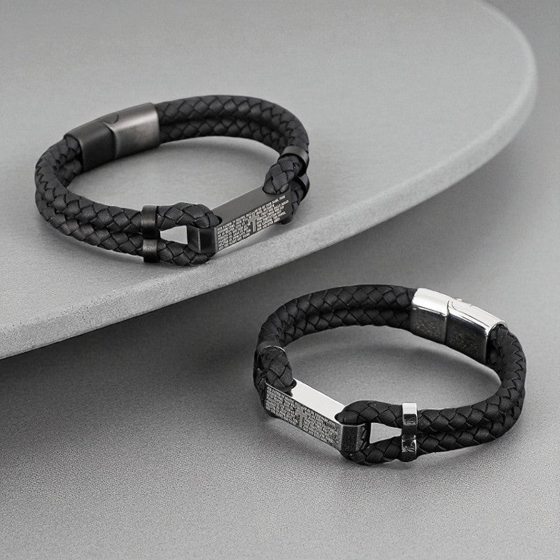 Leather and Stainless Steel Bracelet