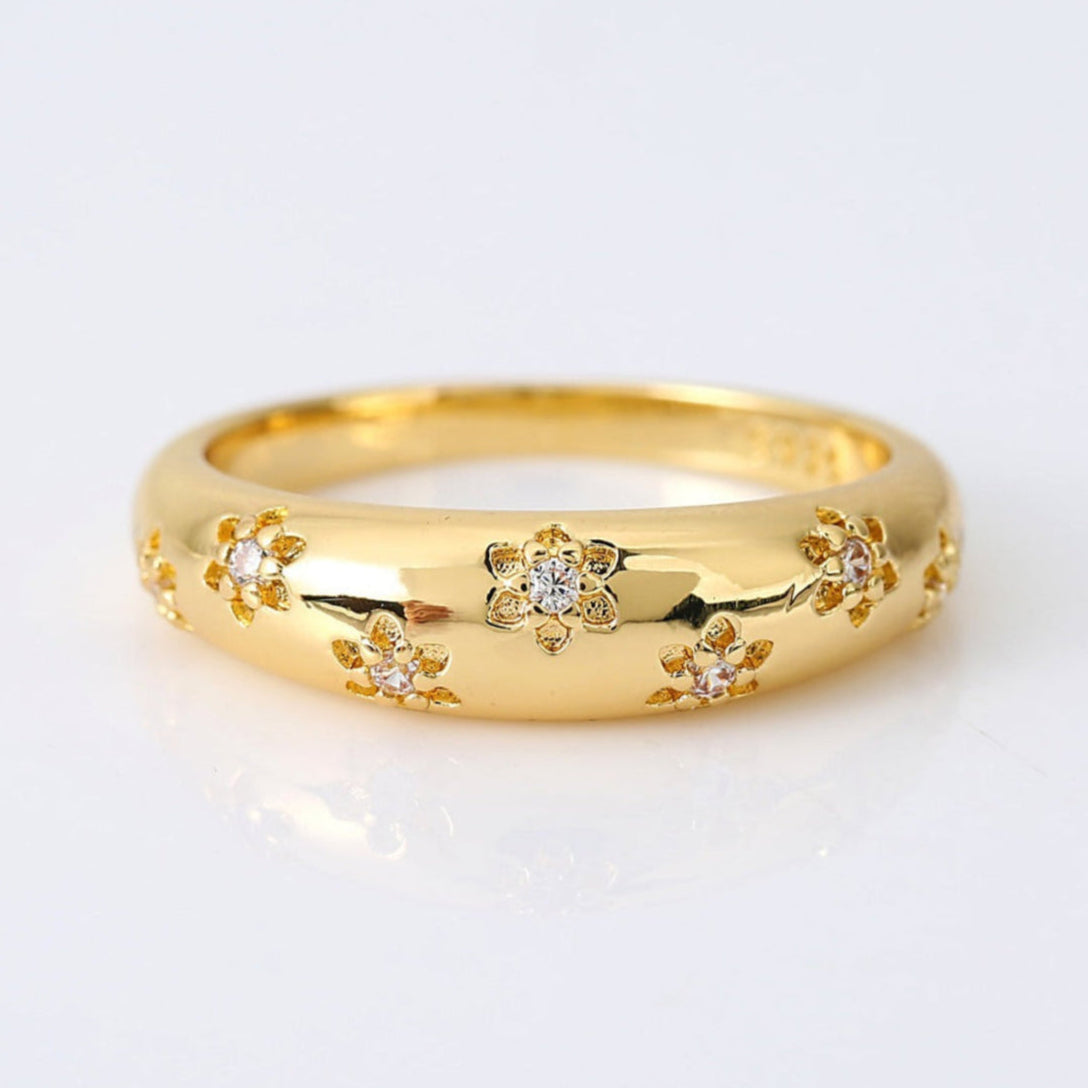Bloom Ring with Cubic Zirconia