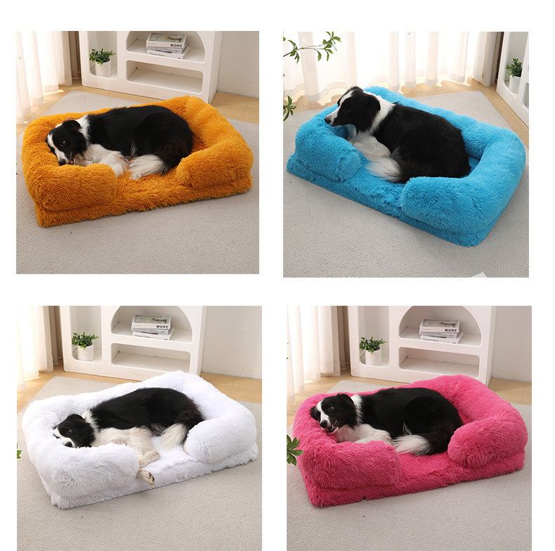 Plush Rectangle Pet Bed | Cozy Winter Dog Bed for Maximum Comfort