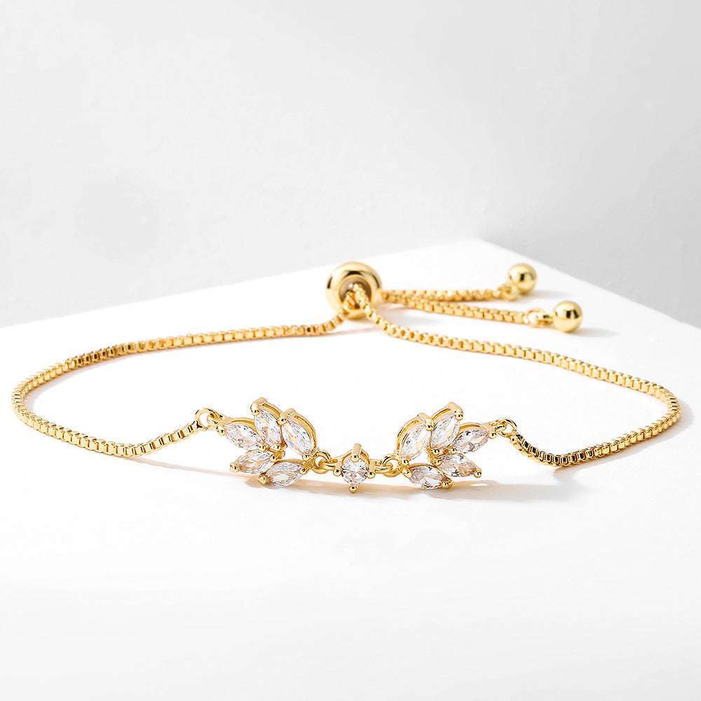 Pulseira Lux Leaf com Zircónias