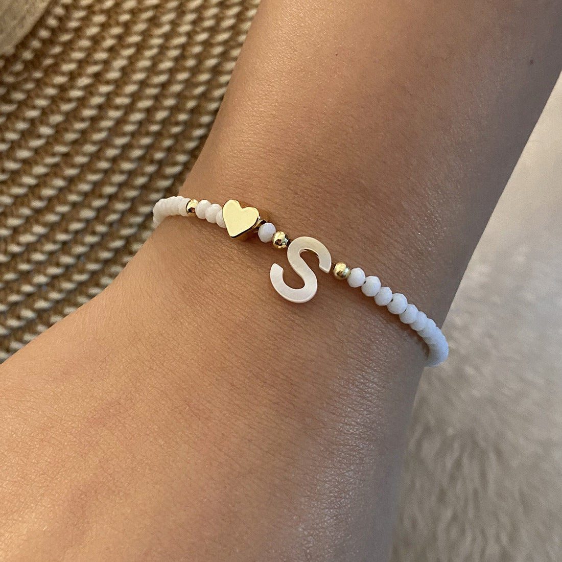 Bracelet with Letter and Heart