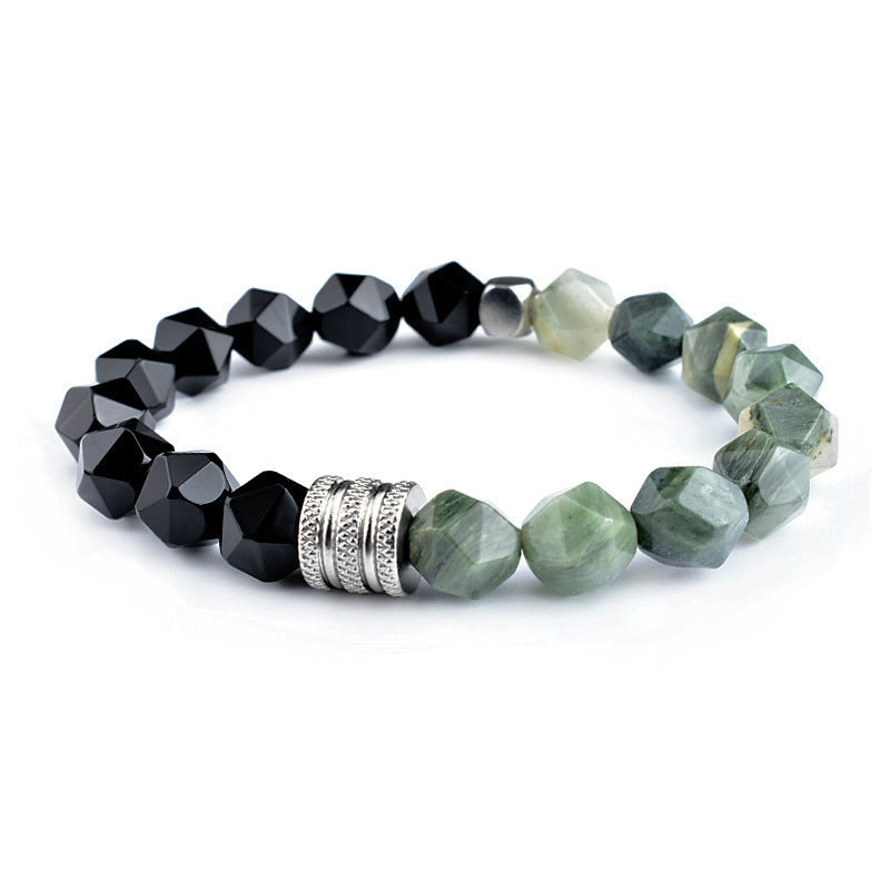 Pulseira da Sorte em Pedra Natural e Aço Inoxidável