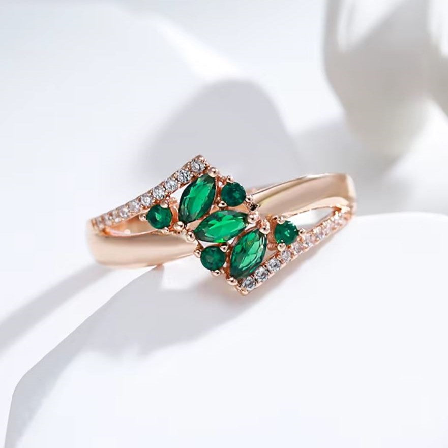 Flower Ring with Cubic Zirconia