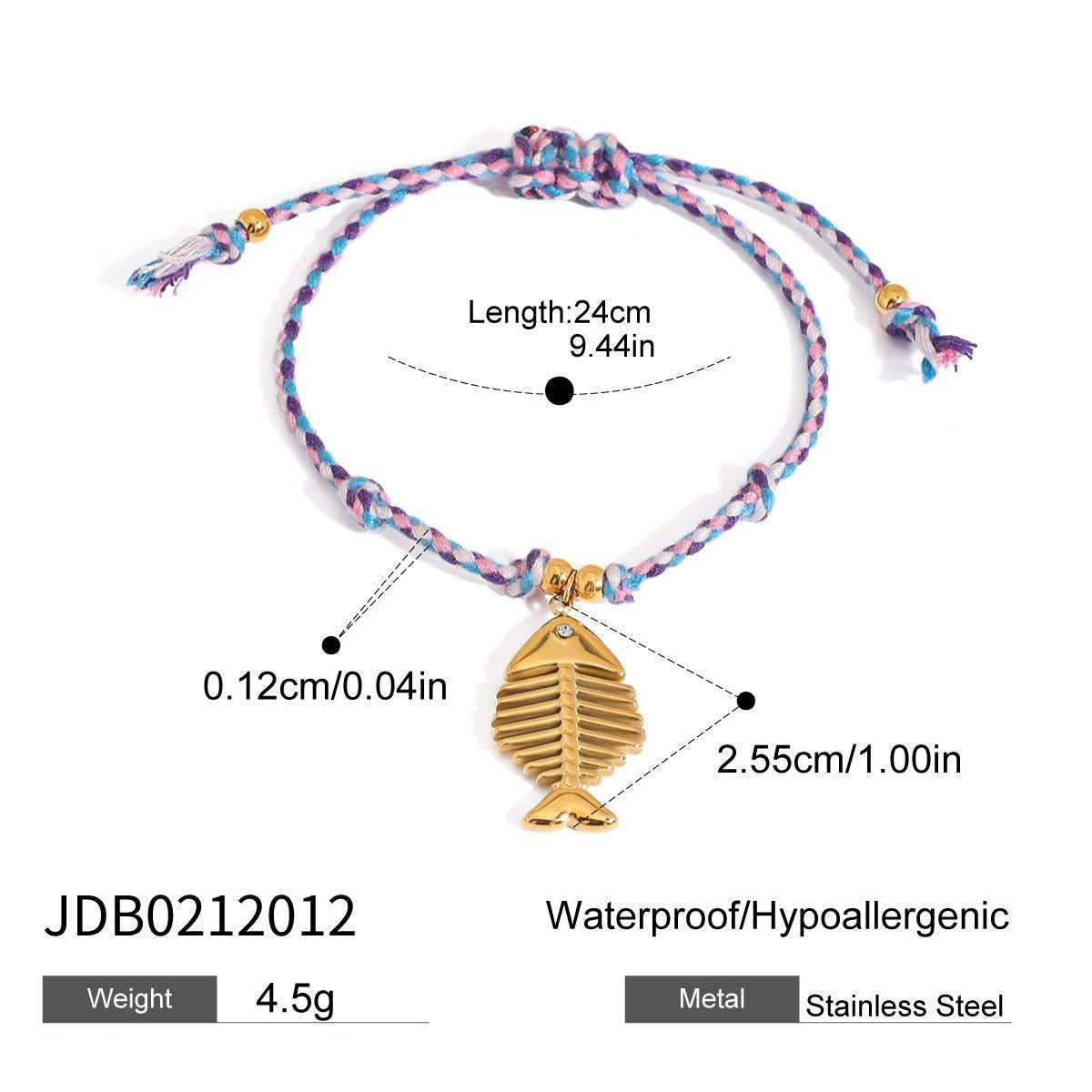 Pulseira Náutica em Corda Trançada com Aço Inoxidável