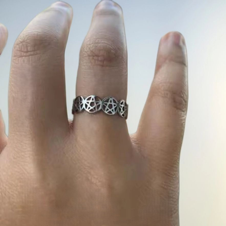 Stainless Steel Pentagram Ring