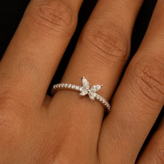 Butterfly Ring with Cubic Zirconia