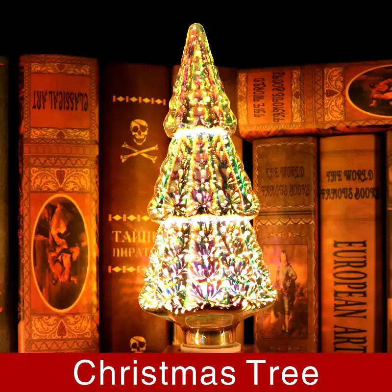 3D Decoration LED Bulb E27 6W 85-265V Vintage Edison Light Bulb Star Fireworks Lamp Holiday Night Light Novelty Christmas Tree