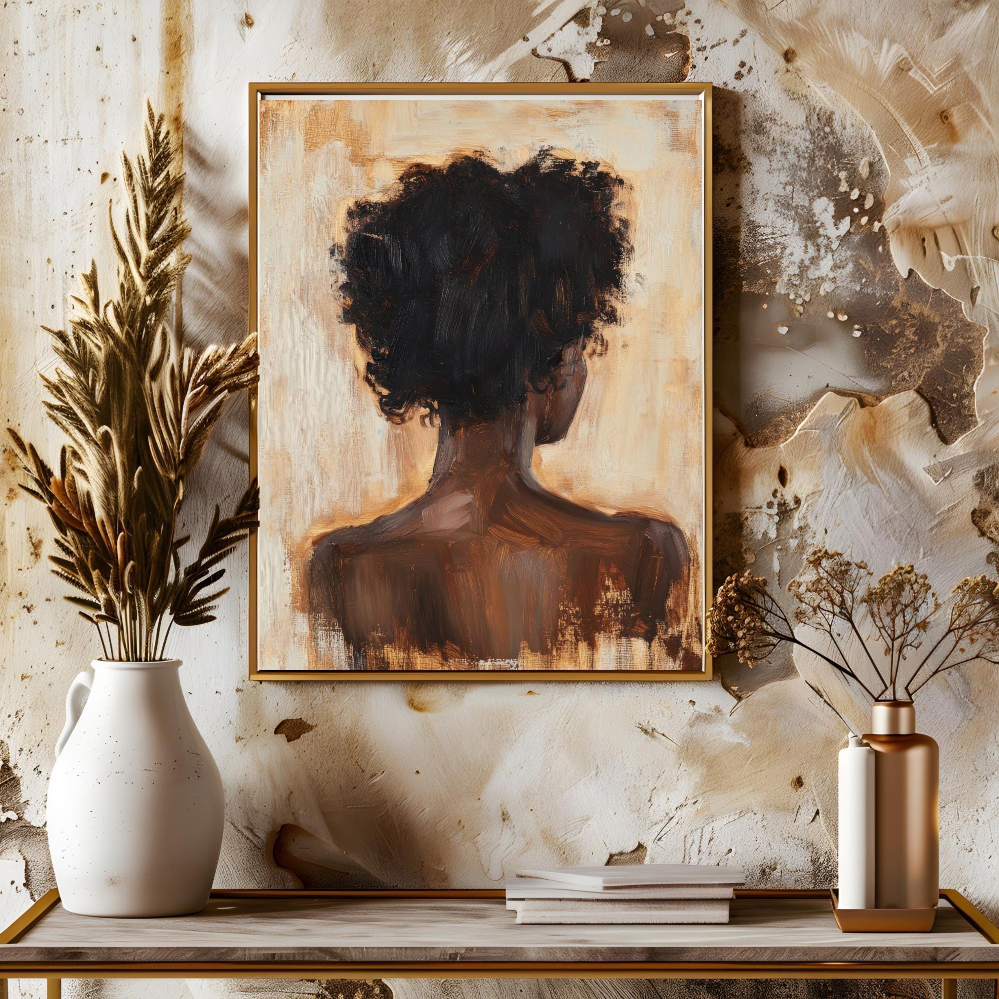 Abstract Black Woman Art Print: Modern Silhouette (Digital Download, Multiple Sizes Available)