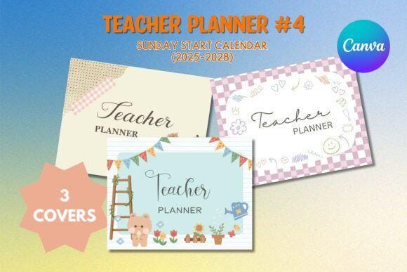 Editable Teacher Planner 2025-2028: Canva Template (Digital Download)