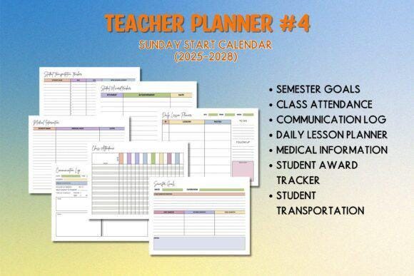 Editable Teacher Planner 2025-2028: Canva Template (Digital Download)