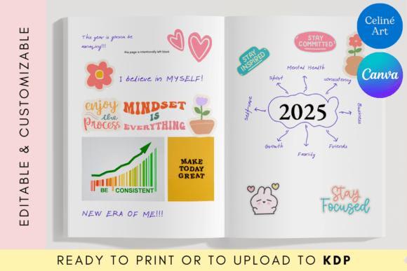 2025-2026 Monthly Planner Template: Habit Tracker, Canva Editable (PDF)