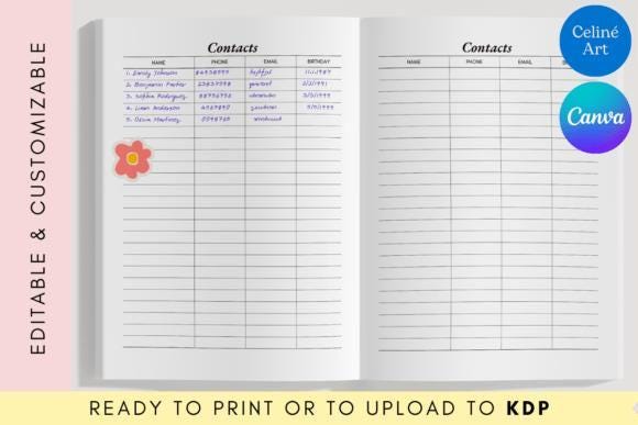 2025-2026 Monthly Planner Template: Habit Tracker, Canva Editable (PDF)