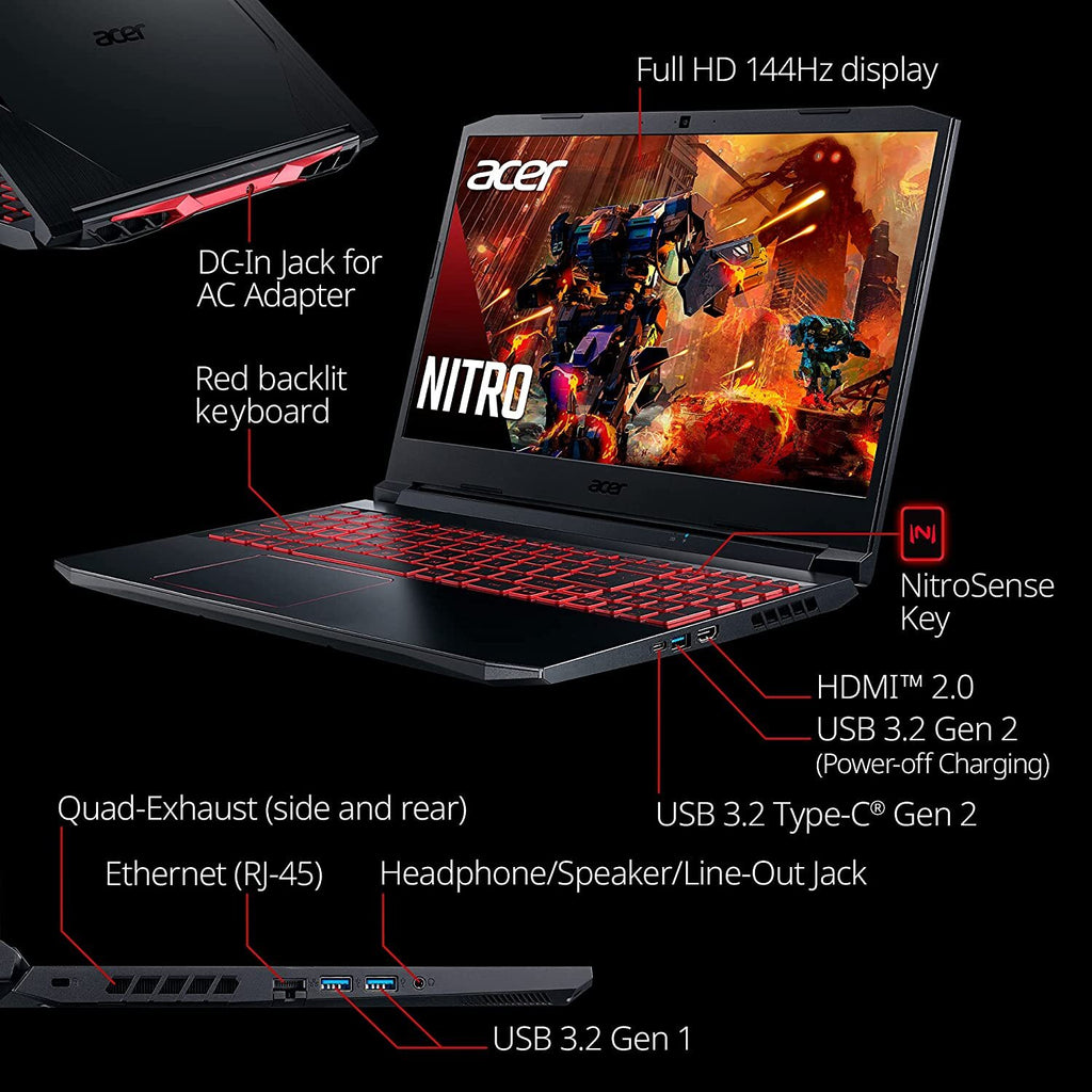 🎁NEW Acer Nitro 5 15.6 FHD Intel i5-10300H/8G/256G RTX3050 Gaming Laptop+Sleeve
