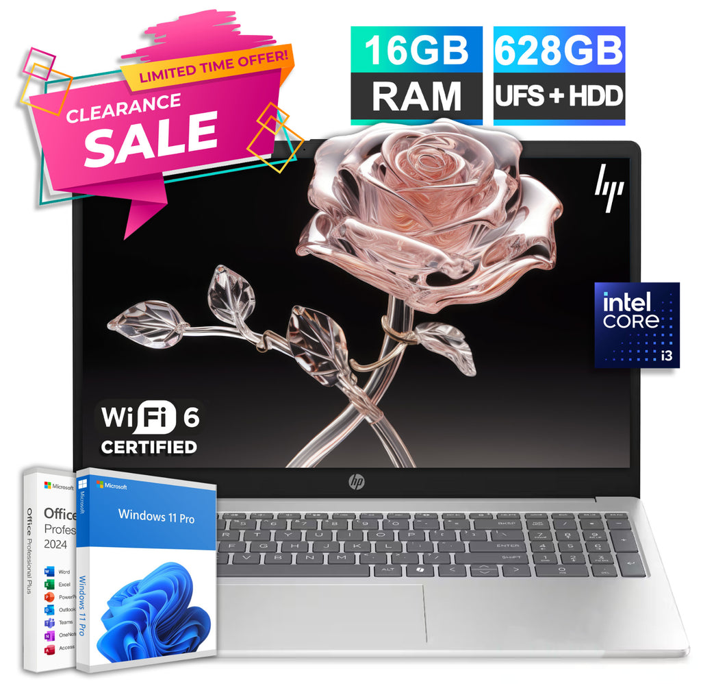 2025 HP Pavilion Laptop Computer 15.6 8-Core Intel i3 16GB RAM 628GB Storage Pro