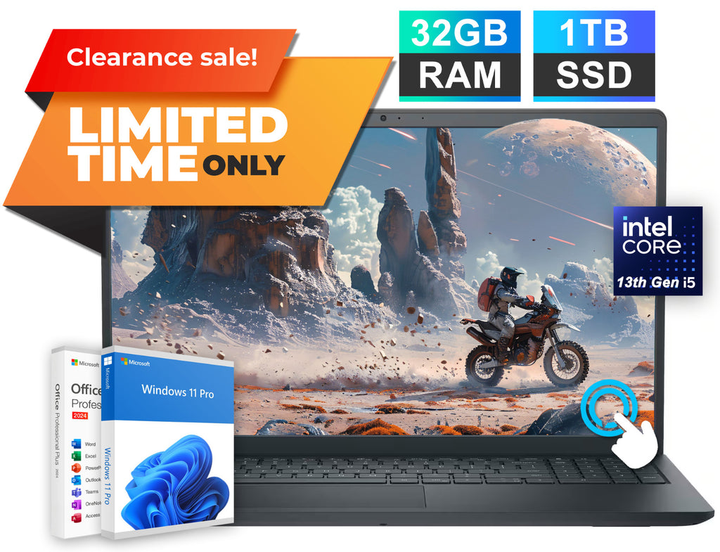 2025 Dell Inspiron 15.6" Laptop 13th Gen Intel i5 32GB RAM 1TB SSD Pro Office